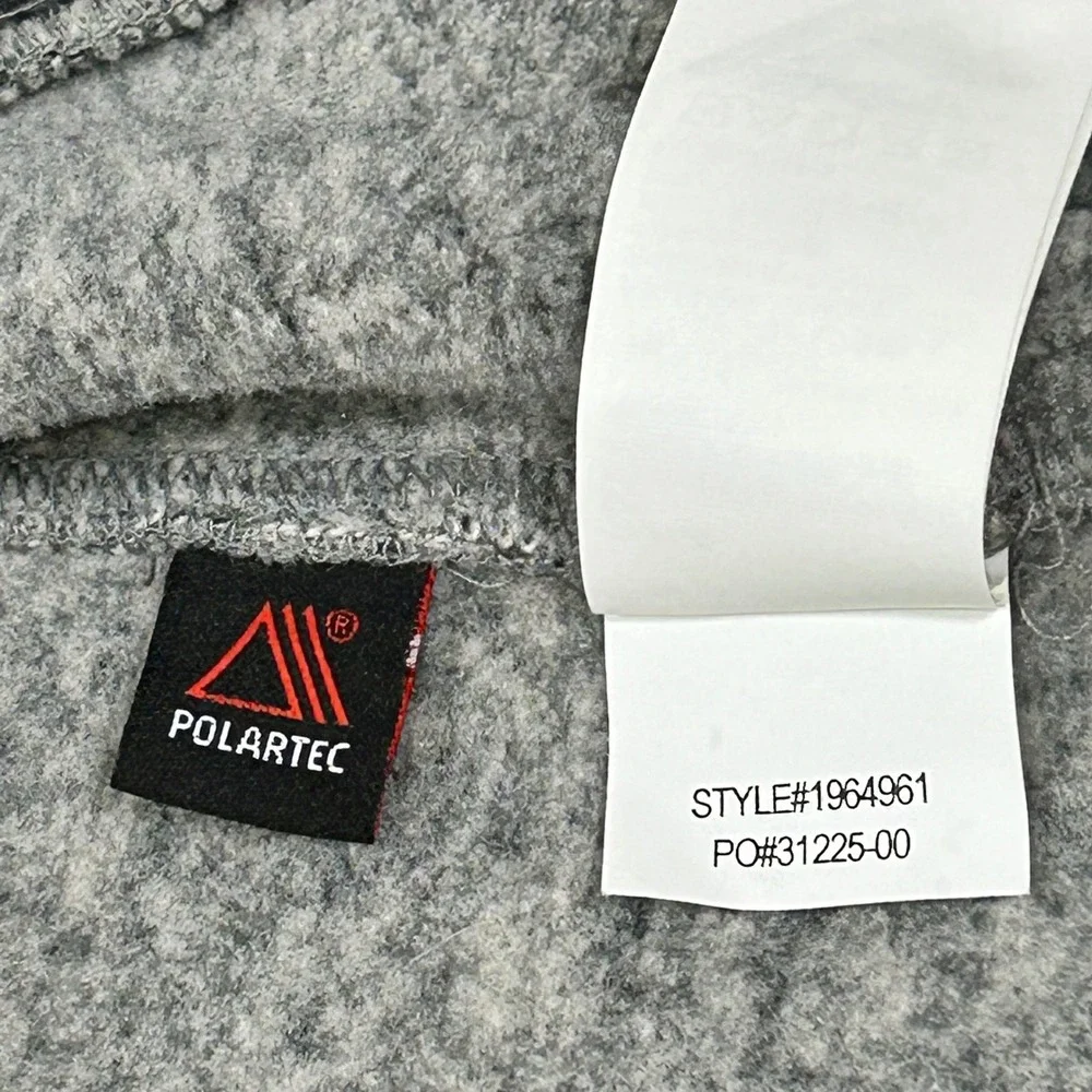 prAna Shirt Jacket Mens XL Gray Marled Polartec Fleece Lined Snap Front Shacket